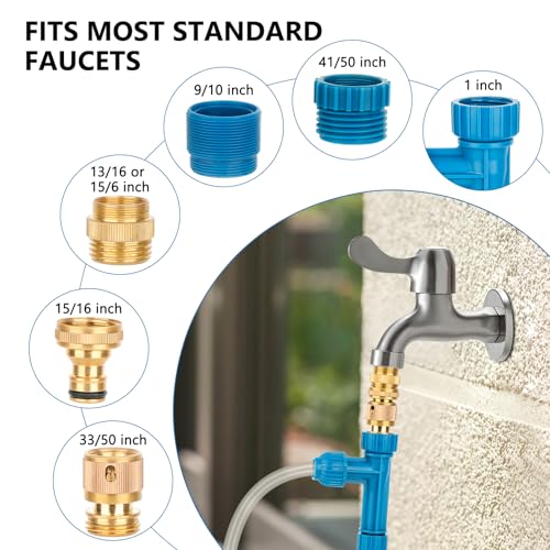 Image of fishkeeper 50FT Aquarium Gravel Vacuum Water Changer - Flow Adjustable Faucet Universal Siphon Quick Pump with 6 Adapters, Bucket-Free Fish Tank Cleaning Tools for Drain & Fill (2025 NEW)