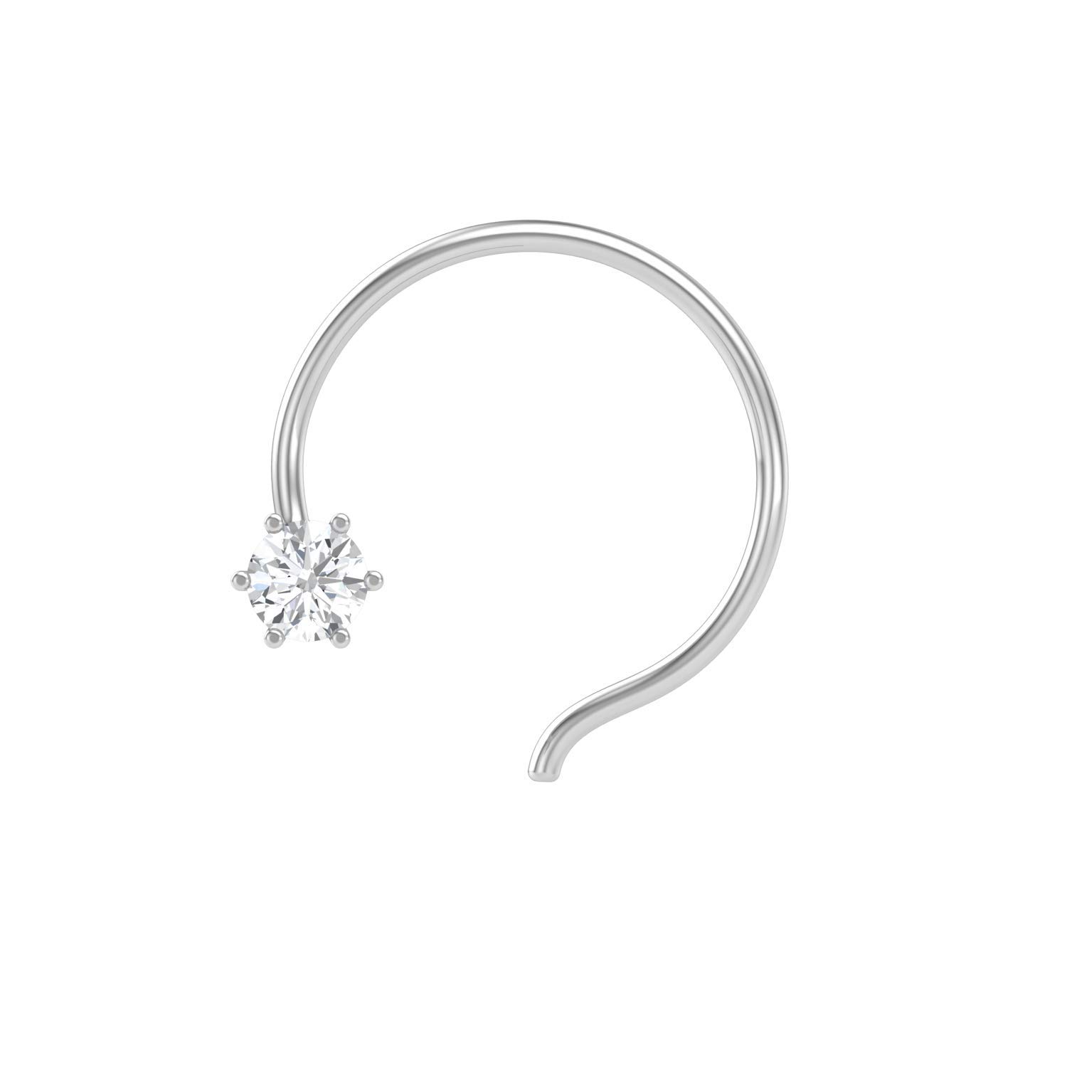 YUTHIKAJEWEL Single diamond AD Stone White Silver Plated Nosering or nosepin for Women Girls Nose Jewellery-picture-23
