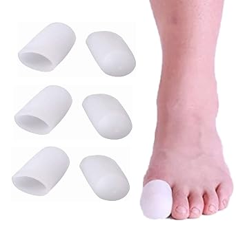 PEDIMEND  3 Pairs Big Toe Tubular Dressing Bandage Caps Guard | Nail Off Protectors | Joint Pain Relief | Ingrown Toenail Tubes Sleeves | Callus Cushion Blisters | Bunion Corrector White