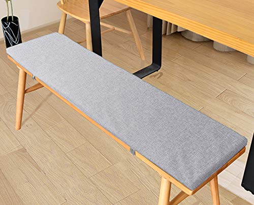 LRuilo Coussin de banc avec attaches de fixation, coussin de banc de jardin 2 ou 3 places, 80/100/120 cm, coussin de chaise pour intérieur ou extérieur (gris, 80 x 30 cm) Cover