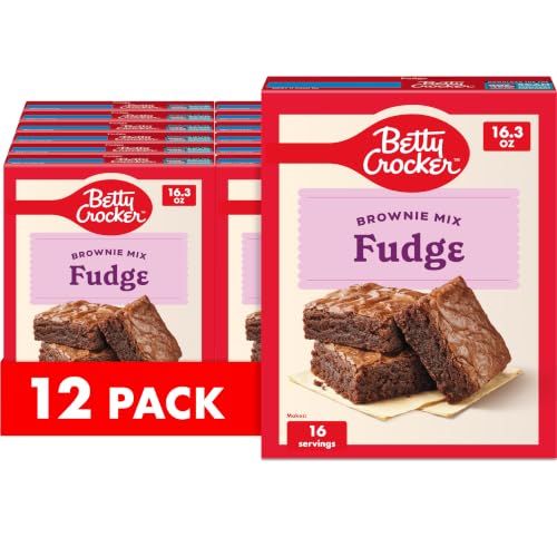 Betty Crocker Favorites Fudge Brownie Mix, 16.3 oz (Pack of 12) | Ready in Minutes, Family Favorite Betty Crocker Recipe, Doubles as Recipe Base