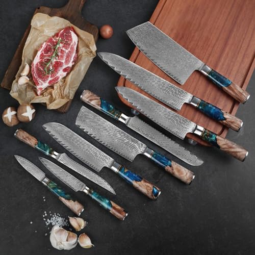 Set Cuchillos Cocina 9 Piezas Acero Damascus miniatura 2