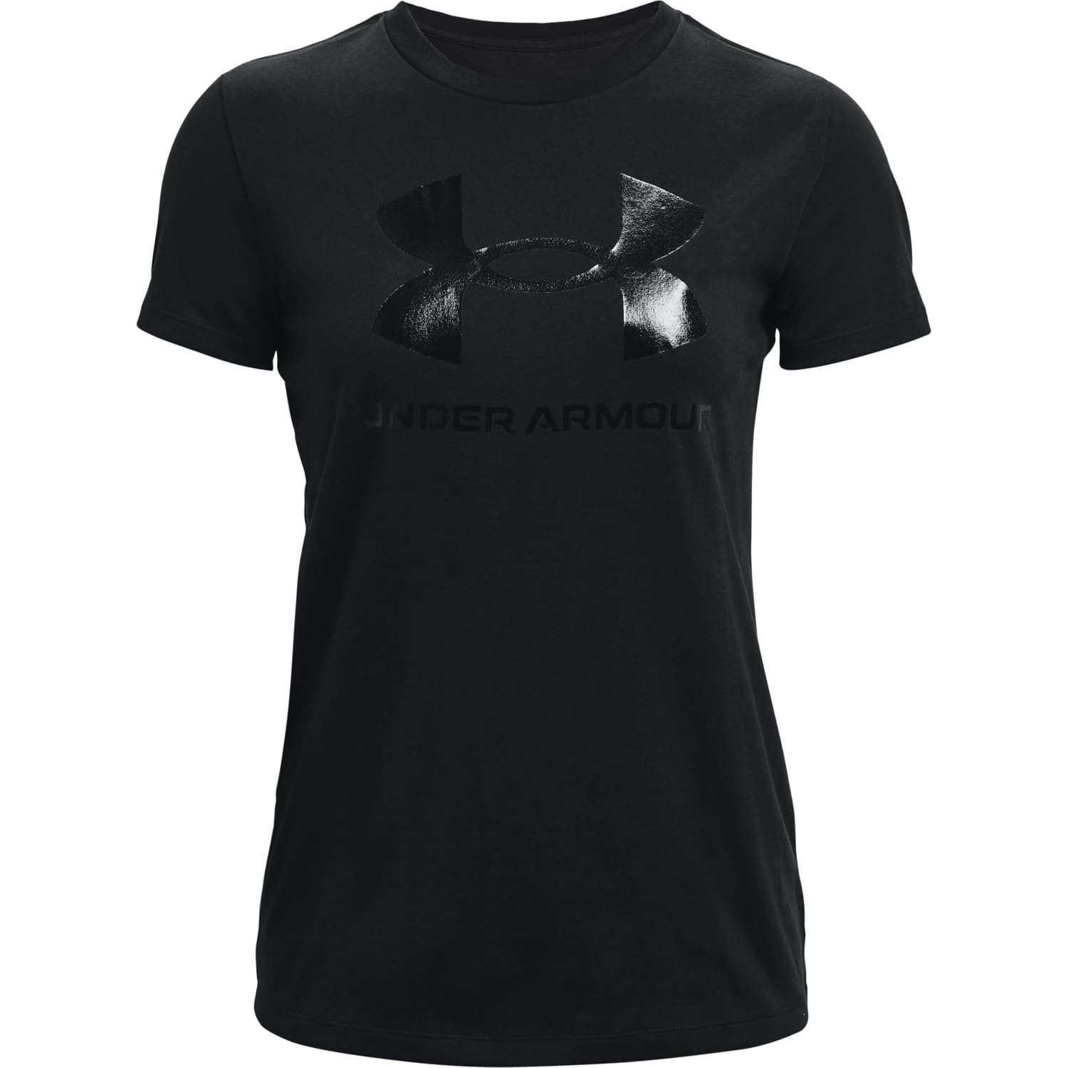 Under Armour Women's Logo Short Sleeve, Women's Gym Shirt with Crew Neck Collar, Comfortable and Breathable Women's Gym Wear Black - Image 4