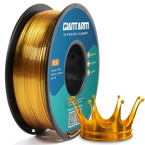 Image of GIANTARM Silk Filament Pla 3D Printer, Silk Gold Pla Filament, 1Kg(2.2lbs) Spool, 1.75mm Dimension Accuracy + /- 0.03mm, 3D Printing Filament