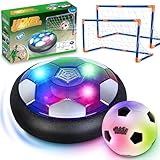 Soccer Ball Toys Game for Kids Age 3 4 5 6 7 8-12, Hover Soccer Ball Set with Hover Soccer Balls, Light-Up Indoor football Balls and 2 Goals, Christmas Birthday Gifts for Boy Girl 3-5 6-8 Year Old