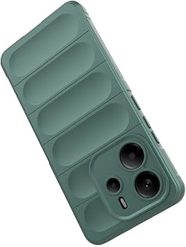 Xiaomi Redmi Note 14 4G Kılıf Esnek Darbe Emici Airbag Kamera Korumalı Silikon Kapak Koyu Yeşil