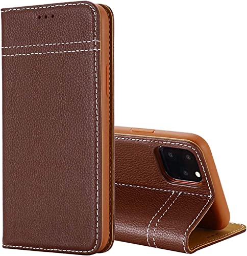 Housse cuir iPhone 14 Pro Max marron pour travailler et voyager