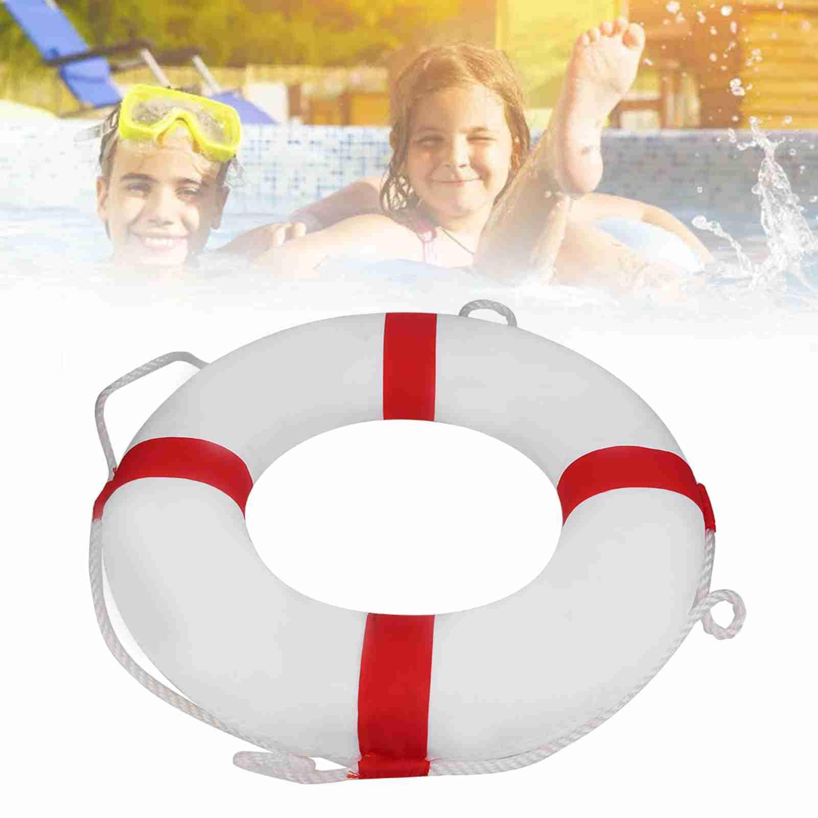 HEEPDD Rettungsring, Schwimmbeckenring aus Hochdichtem Schaumstoff mit Oxford-Stoffeinfassung und Nylonseil, Faltbares, Tragbares Design für die Verwendung durch