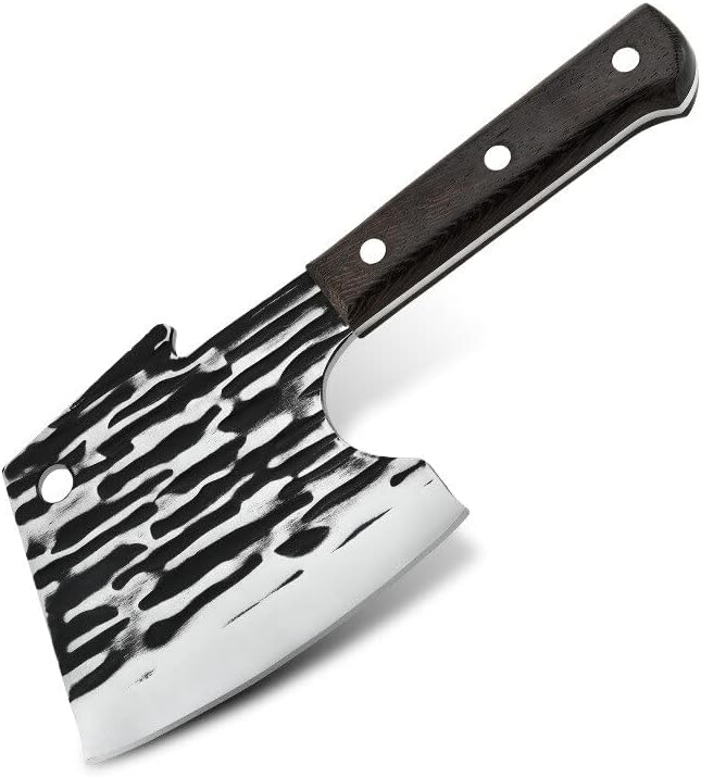 MAYiT Cuchillo de carnicero de carne, cuchillo profesional de corte de hueso grande espesar forjado 0.224 in cuchillo de cortar huesos chef