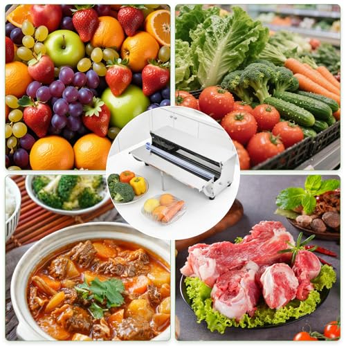 Eirolace Frischhaltefolienspender mit 3 Ersatzklingen – manuelle Verpackungsmaschine für frische Lebensmittel, Supermarkt und Haushalt – saubere Passform