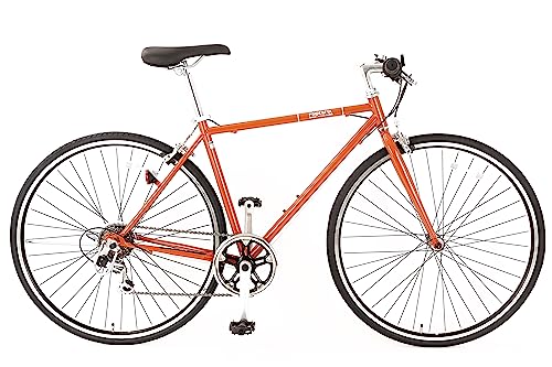【組立動画付き】スピードワールド(SPEED WORLD) 自転車 クロスバイク 700C(約27インチ) 6段変速 変速付き 初心者 おしゃれ オシャレ 通勤 通学 大人 女性 学生 (オレンジ)