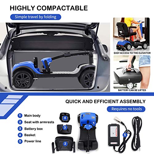 image for METRO MOBLITY HEINSY 4 Wheel Compact Travel Electric Power Mobility Sc