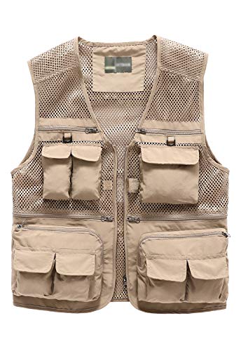 Image of Hbufnha Outdoor Fishing Hunting Vest Multi Pockets Work Cargo Jacket