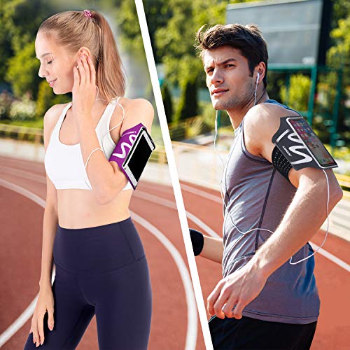 Anmry Running Phone Armband For Iphone 11 Pro Max Xs Max Xr X 8 7 6S Plus ,Galaxy S10 S9 S8 S7 S6 Edge Note 10 9, Lg G6 G5, Phone Running Holder For Running Hiking Biking With Key Holder - Black #TOP3