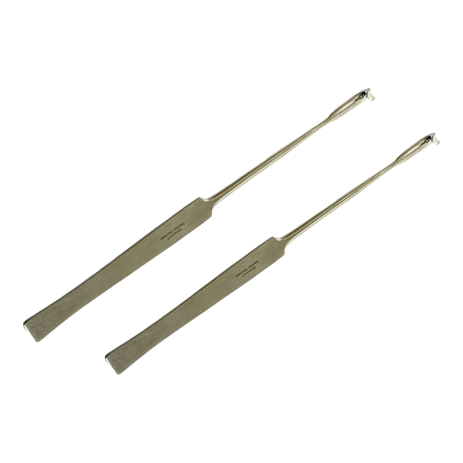2 Count - 20cm (8in) Snook Hook for Spaying Small Animals - Veterinary Ovary Removal Tool - Flat Handle & Smooth Finish - Autoclave Safe German Stainless Steel