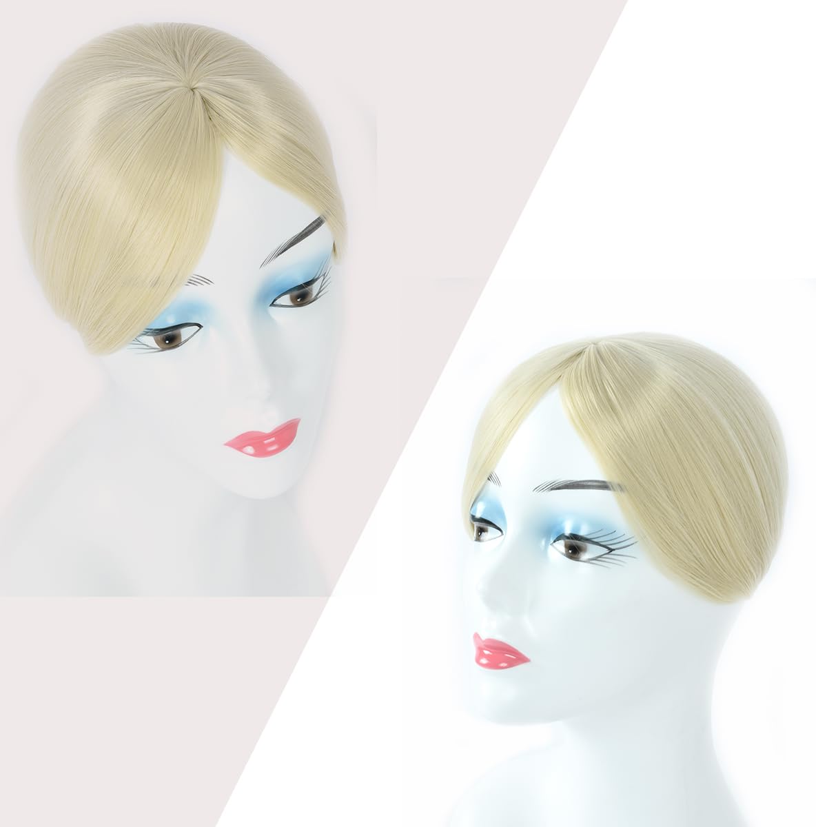 Yamel Hair Toppers for Women Clips in Hair Pieces Synthetic Straight Wiglets Hairpieces for Thinning Hair Natural Blonde - Image 2