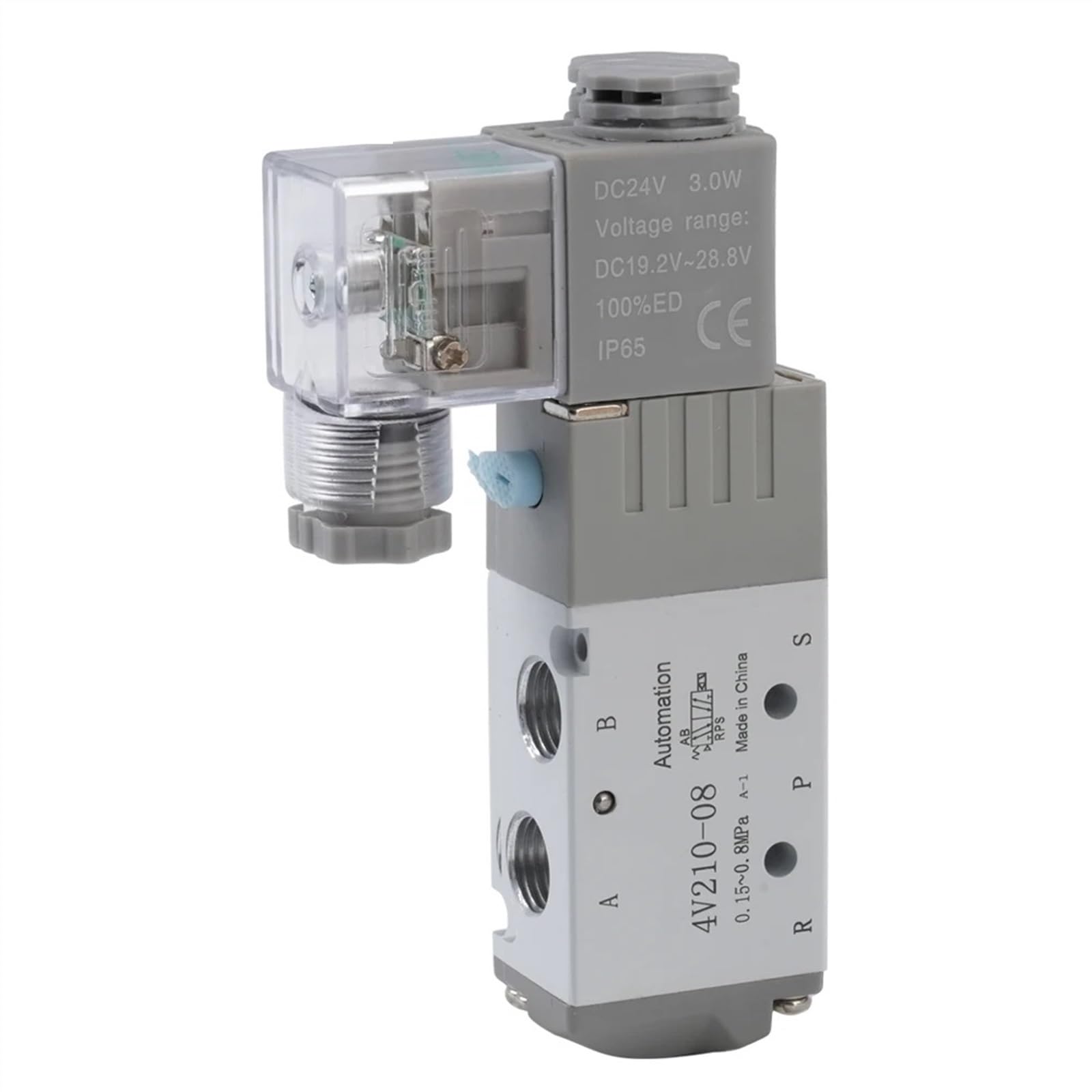 4V210-08 Zawór sterujący pneumatycznym elektromagnetycznym pneumatycznym przełącznik narzędzi pozycja 2-drożny 5 portów G1/4 4V21008 DC24V 24V AC220V (110V AC)