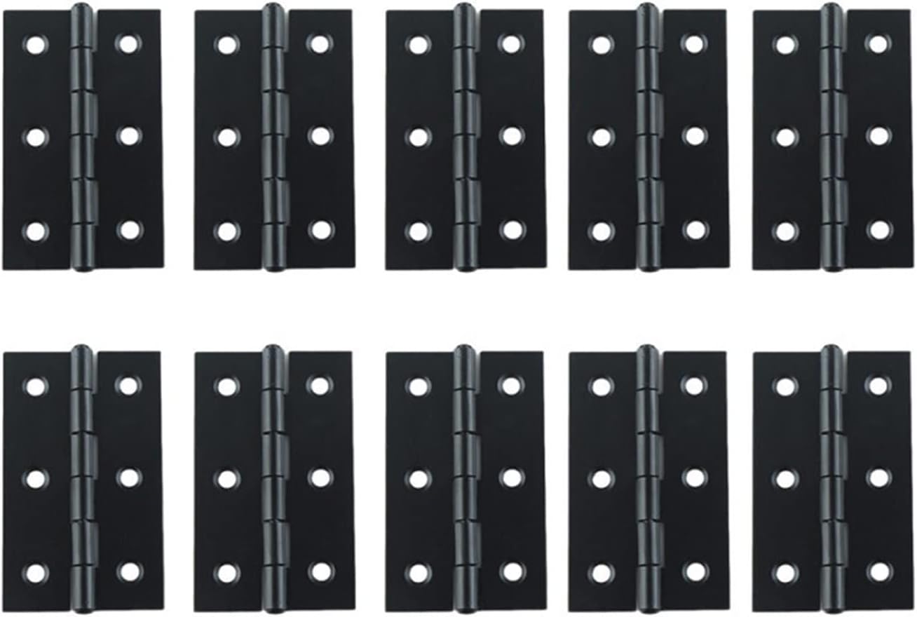 10pcs Hinges, Black Iron Door Hinges, Ball Bearing Hinges for Doors, Gates, Sheds and Cupboard Doors for Various Applications. Hinges