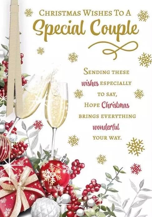 Christmas Card for Special Couple Holiday Wishes Design 13 x 19 cm