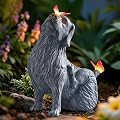 DyBaxa Garden Décor, Garden Statues, Gifts for Women, Mom, Grandma, Patio, Balcony, Yard Decorations Outdoor - Unique Solar Decor Birthday & Housewarming Gifts, Dog Statue with Butterfly Light