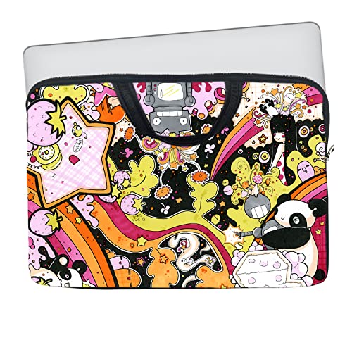 Image of TheSkinMantra Chain Laptop Sleeve Bag Compatible with Laptop /Macbooks /Chrombook /Notebook /Zbook (14.1 Inch (Handle), Cute Panda)