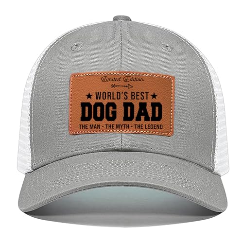 Best Dog Dad Ever Hat Dog Dad Gifts for Men Christmas Fathers Day Birthday Gift for Dog Lovers Trucker Grey Baseball Cap