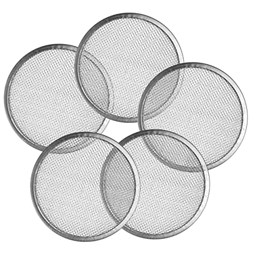 iplusmile 5 Tapas De Acero Inoxidable para Germinación Filtros Embudos para Enlatar Accesorios para Tarros De Boca Ancha con Colador Tapas Plateadas
