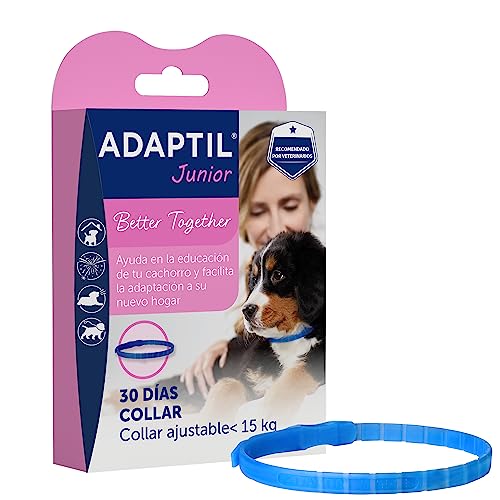 Adaptil Junior - Antistress per i Cuccioli - Adeguamento alla casa, l'apprendimento, l'educazione, Lloros, Era Solo - Collare per Cuccioli