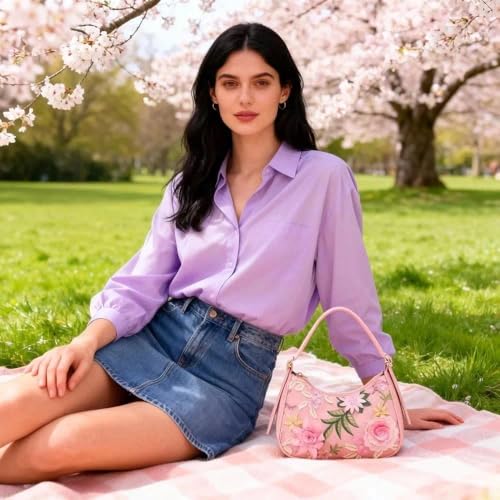 Bolso de noche con flores de lentejuelas para mujer miniatura 2