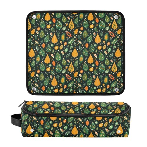 Bolsa de viaje resistente al calor para herramientas de cabello con diseño marmolado Winter Holiday, para planchas, rizadores y accesorios de cuidado capilar, portátil y organizador miniatura 3