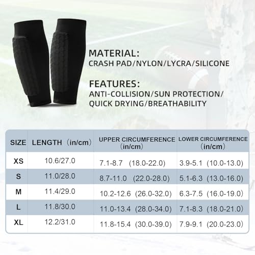 2 Pairs Shin Guards Soccer Kids,Soccer Shin Guards Socks Sleeves with Honeycomb Pads,Ski Shin Guards Anti-Collision Breathable,Football Shin Pads Lightweight for Youth Adult by UNOSHOW - Image 5