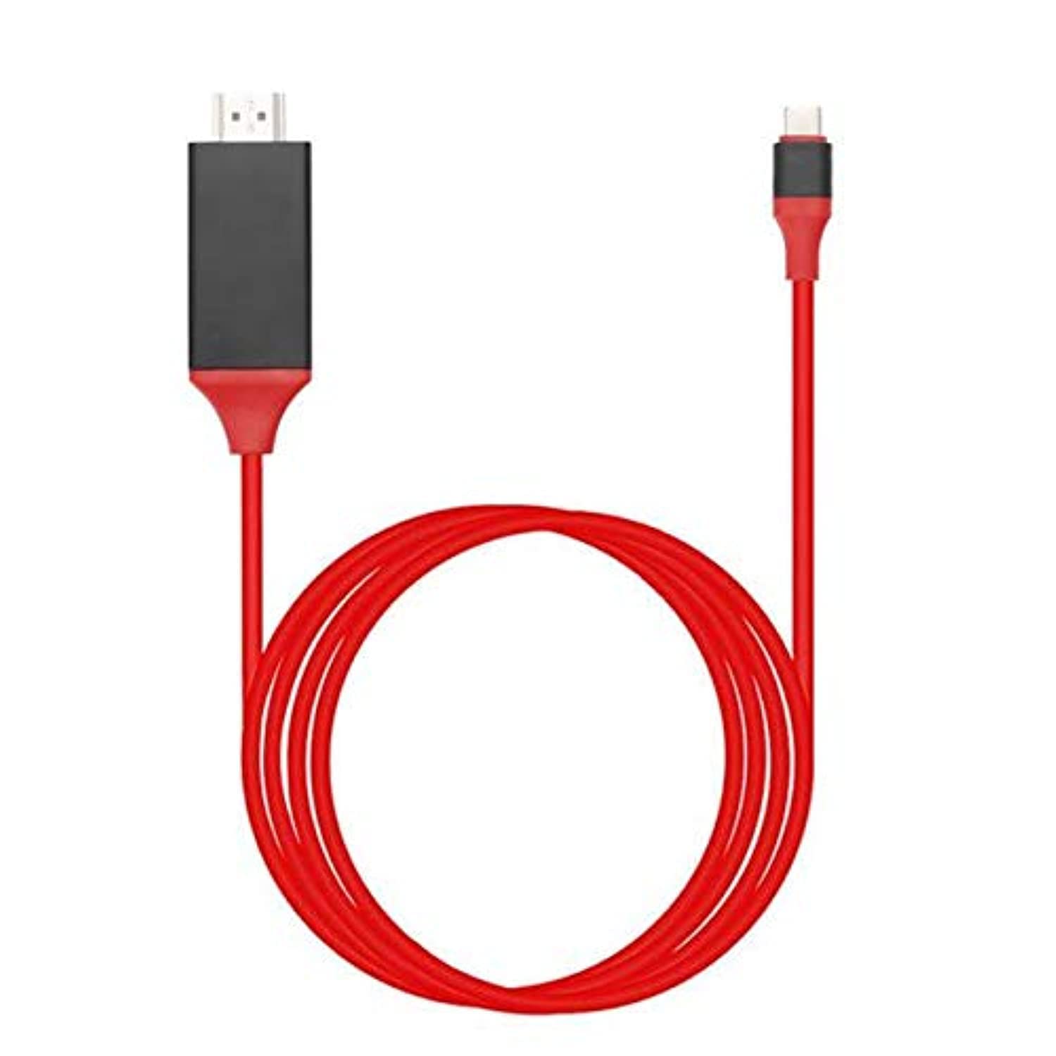 USB C to HDMI Cable 6FT, ZonixPlay USB 3.1 Type C (Thunderbolt 3 Compatible) to HDMI Adapter 4K Cable for MacBook, MacBook Pro, Dell XPS 13/15, Galaxy S8/Note 8 etc to HDTV, Monitor, Projector - Black