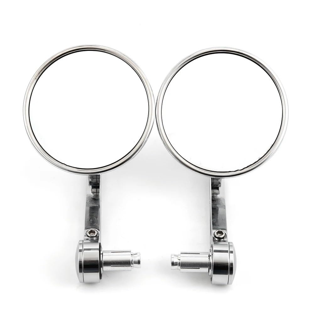 Motocyklowe Lusterka Wsteczne Moto Lusterko końców Lusterko Na Kierownicę Motocykla Wypukłe 7/8'' 22mm Uniwersalna Końcówka Kierownicy(Silver-MTHSJ333)