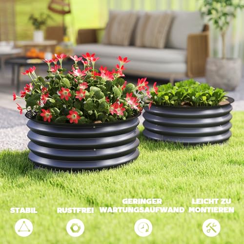 Bac à légumes surélevé Outsunny Ø60x30cm jardinière de fleurs pour balcon - 7