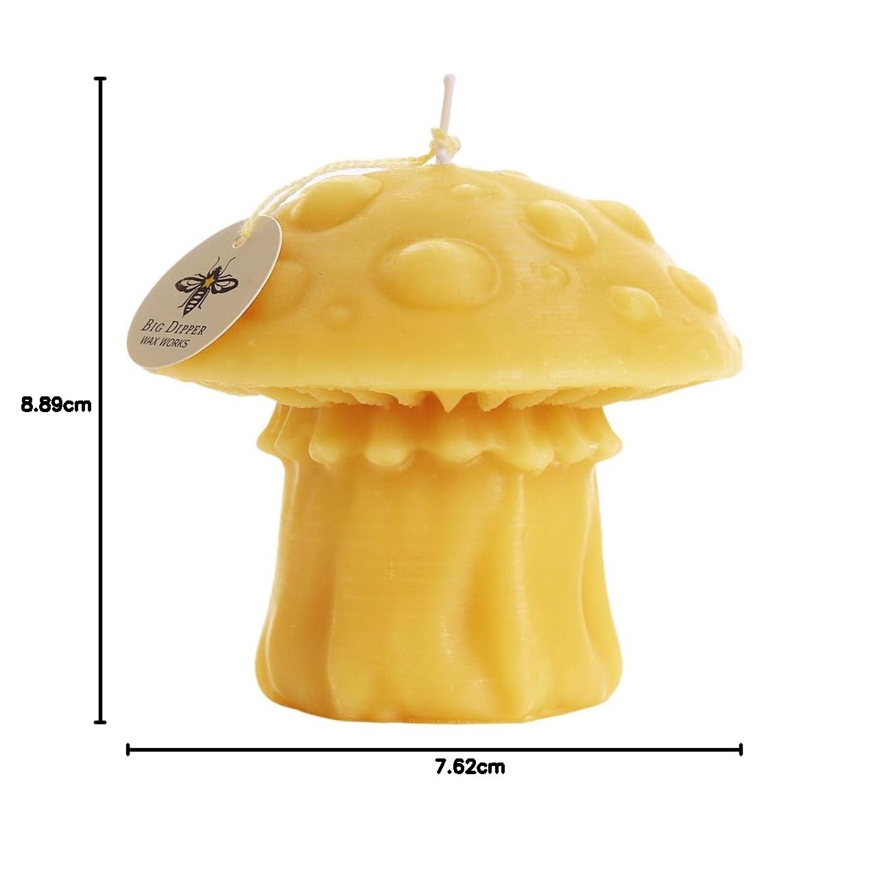 Big Dipper Wax Works Candela a forma di fungo Amanita in cera d'api, decorazione artigianale scolpita delle fiabe, 100% pura cera d'api, non profumata, combustione 24 ore, ecologica per autunno e