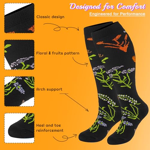 Image of Plus Size Compression Socks for Women & Men 3 Pairs, Wide Calf Extra Large 20-30 mmHg Knee High Support Socks for Travel, Running, Nurse