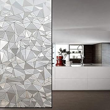 Shree Premium Privacy Frosted Window Film Diamond Design for Home Office Bathroom Living Room Kitchen Door Glass Cabinet Glass Partition Sliding Window Heat Control Decorative Sticker (24x360 Inch)