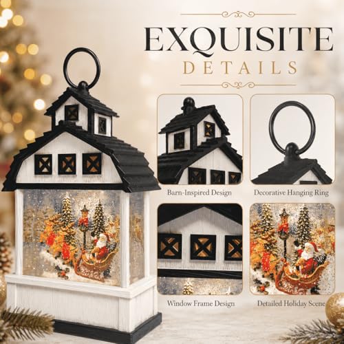 12.6" Christmas Snow Globe Lantern - image 3