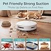 SereneLife Robottino Aspira e Lava Pavimenti, Robot Aspirapolvere, Controllo App, 3 Modalità, Sensori Anti-Caduta, Auto-Ricarica, Ideale per Pelo Animali e Pavimenti Duri, Bianco