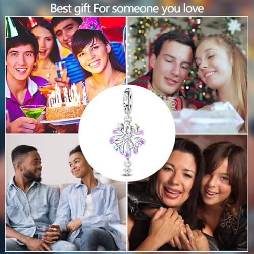 Image of 925 Sterling Silver Charms,Hypoallergenic Beads,Compatible with Pandora Bracelets and Necklaces,Women Holiday Gift Pendants