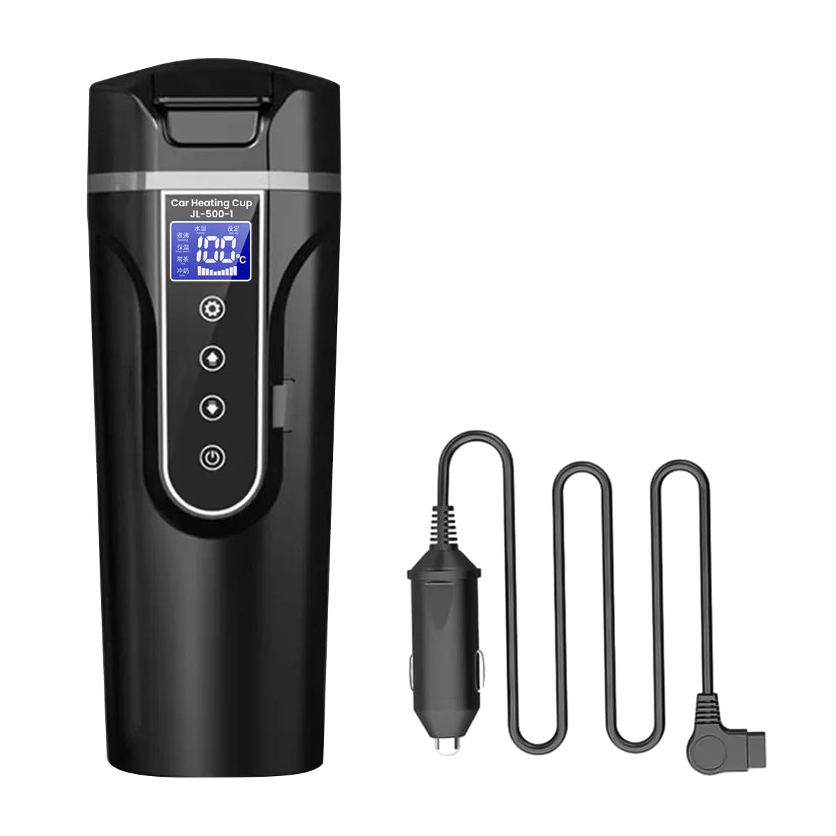 HASTHIP® Car Electric Kettle 450ml Electric Heating Water Cup for 12/24V Vehicle LCD Digital Temperature Display Electric Water Kettle 304 Stainless Steel Liner Leak-Proof Water Heaters-image-16
