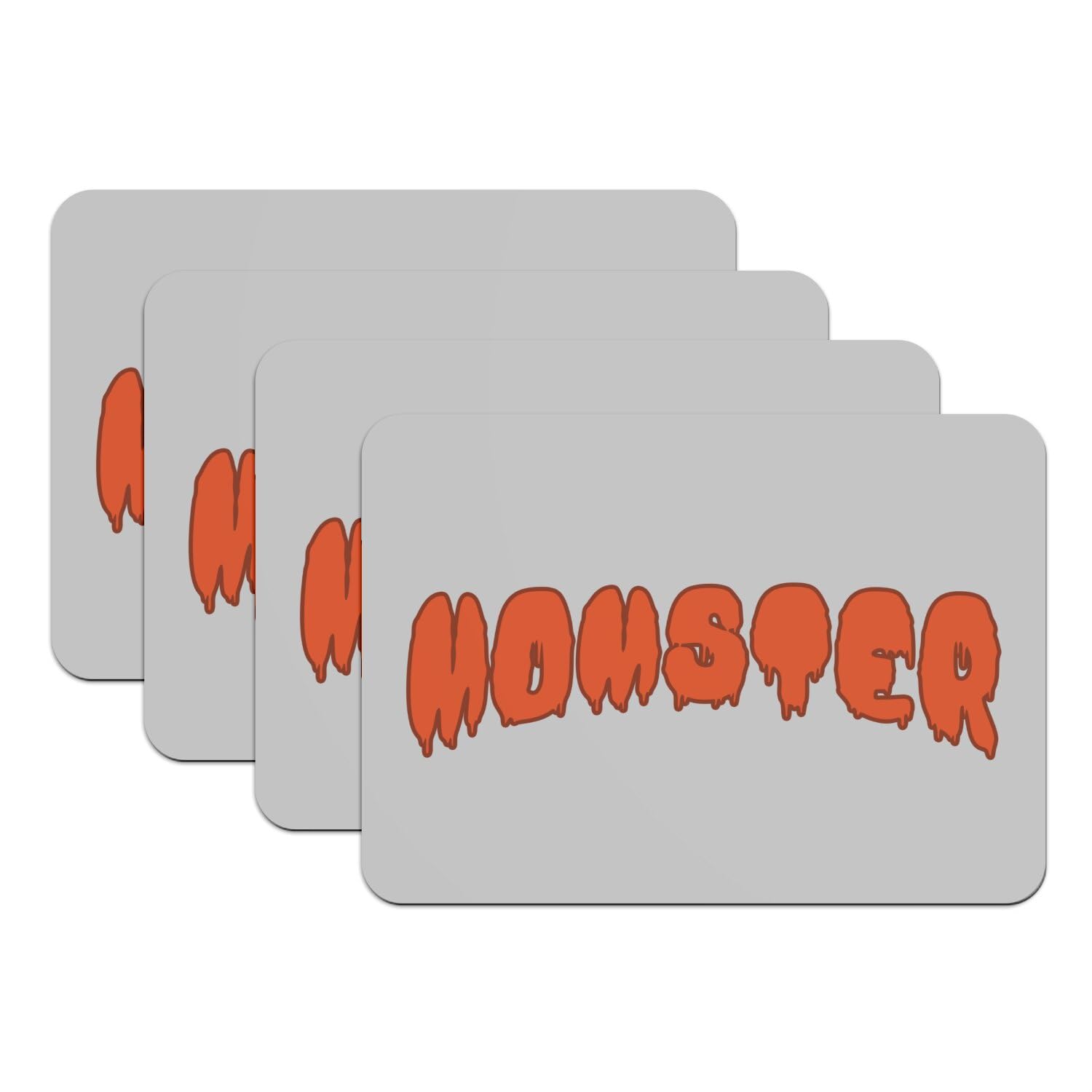 Set de table antidérapant gris Momster lavable grand format 4 pièces