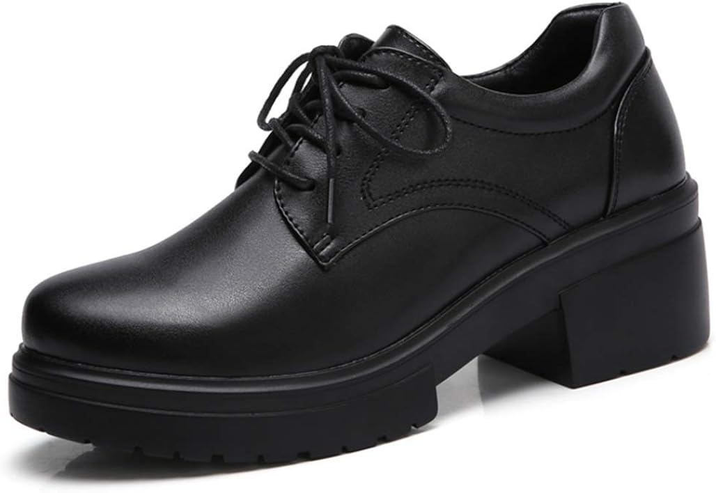 太ヒール オックスフォードシューズ 前厚 レースアップ おじ靴 おしゃれ レースアップシューズ スクエアヒール エナメル カジュアルシューズ 防水 撥水 通勤靴 通学靴 パンプス 女性 用 婦人靴 カレッジ風 春夏 秋冬 Off
