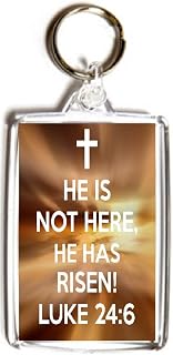 He is Not Here, He has Risen! Luke 24:6 - Double Sided Large Keyring