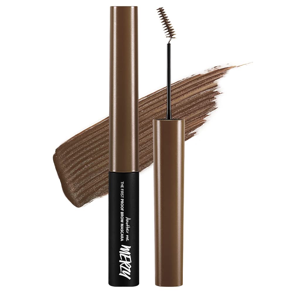 MERZY The First Proof Eyebrow Mascara – Waterproof Long-Lasting Brow Gel with Skinny Brush – Smudge-Resistant, High-Pigment Brow Setter | BM1 Cocoa (0.12 Fl Oz, 3.5g)