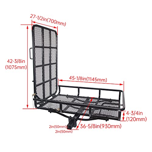 Ecotric Hitch Mount Wheelchair Carrier Electric Wheelchair Cargo Mobility Scooter With Hitch & Loading Ramp #TOP2