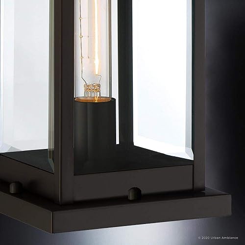 Miniatura 7 de Urban Ambiance Lujo y moderno poste para exteriores, luz de muelle, tamaño mediano: 16 pulgadas de alto x 7.5 pulgadas de ancho, con elementos de