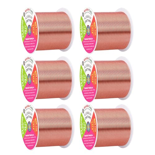 Image of Mandala Crafts 22 Gauge Rose Gold Tone Combo Anodized Aluminum Craft Wire | 450 FT, Colored, Flexible, Bendable for Bonsai Armature Sculpting Wire Wrapping Jewelry Making, Weather & Tarnish Resistant
