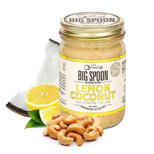 Big Spoon Roasters Lemon Cashew Butter With Sea Salt - Keto Friendly, Fair Trade Cashews - Low Sugar & Palm Oil Free - Natural Ingredients - Vegan Gourmet Nut Butter Spread - 13 Ounces #TOP1