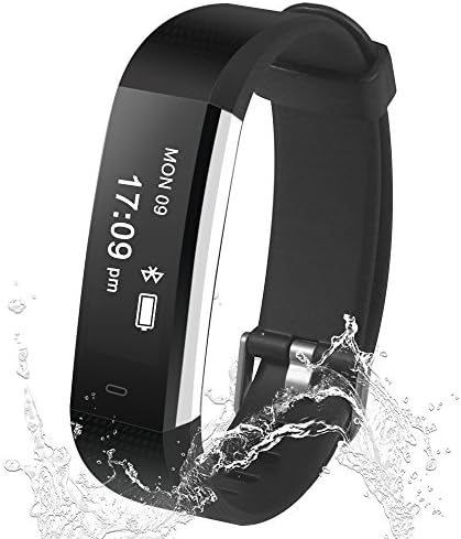 Damusy Fitness Tracker Smart Watch Bluetooth Pedometer Activity Waterproof Wristband with Sleep Monitor Sports Bracelet Calories Track Call/SMS Remind for iOS & Android Smart Phone (Black)